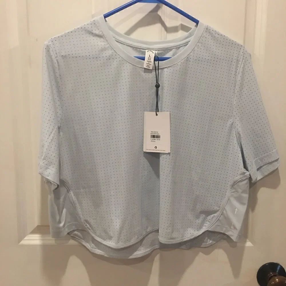 Large Upside track crop top shirt pale blue